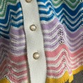 「#4465」Casablanca, rainbow-colored cotton high-density knit, water ripple gradient sweater T-shirt