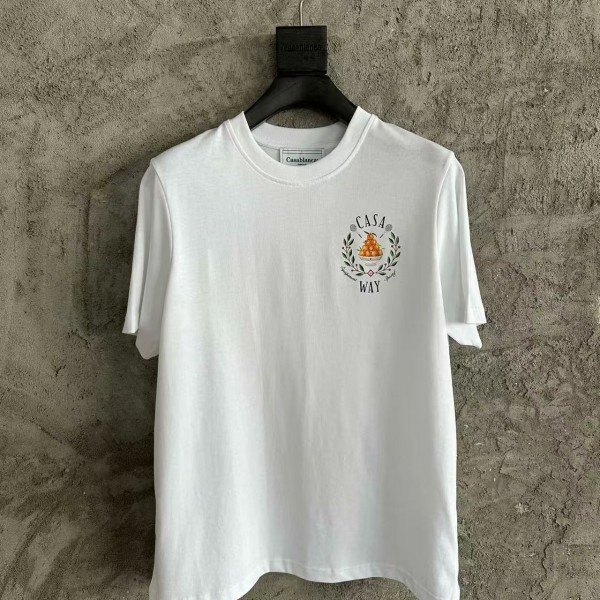 「#4467」CASABLANCA SpringSummer Orange Graphic Print T-Shirt