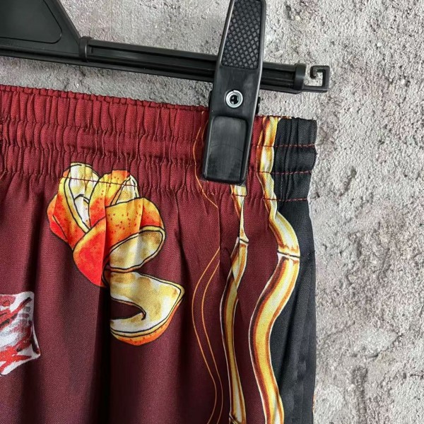 CASABLANCA SpringSummer Red Printed Silk Shorts