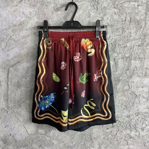 「#4468」CASABLANCA SpringSummer Red Printed Silk Shorts