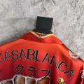 「#4469」CASABLANCA SpringSummer Red Printed Silk T-Shirt