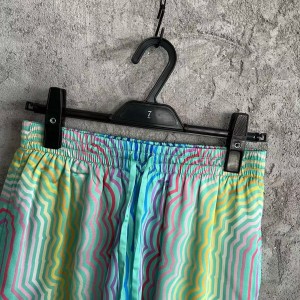 「#4470」CASABLANCA SpringSummer Blue Line Printed Silk Shorts