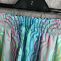 「#4470」CASABLANCA SpringSummer Blue Line Printed Silk Shorts
