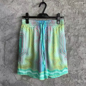 「#4470」CASABLANCA SpringSummer Blue Line Printed Silk Shorts