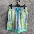 「#4470」CASABLANCA SpringSummer Blue Line Printed Silk Shorts