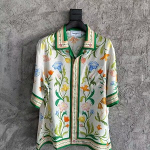 「#4473」CASABLANCA SpringSummer Floral Pattern Silk T-Shirt