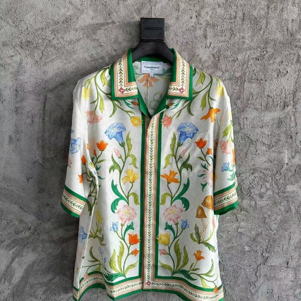 「#4473」CASABLANCA SpringSummer Floral Pattern Silk T-Shirt