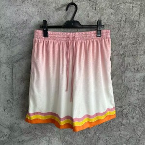 「#4474」CASABLANCA Spring and Summer Large LOGO Pattern Silk Shorts