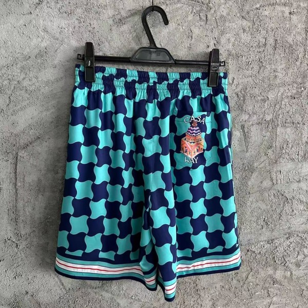 CASABLANCA SpringSummer Geometric Silk Plaid Shorts