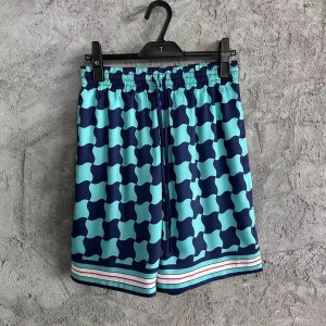 「#4476」CASABLANCA SpringSummer Geometric Silk Plaid Shorts