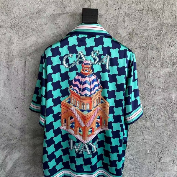 CASABLANCA SpringSummer Geometric Silk Plaid T-shirt