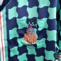 「#4477」CASABLANCA SpringSummer Geometric Silk Plaid T-shirt