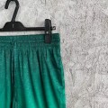 「#4478」CASABLANCA Green silk jacquard shorts