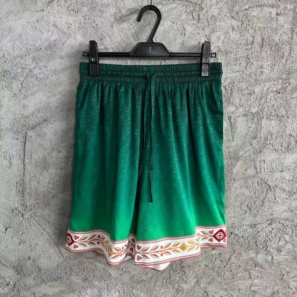 「#4478」CASABLANCA Green silk jacquard shorts