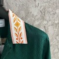 「#4479」CASABLANCA Green jacquard silk T-shirt