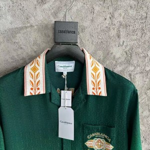 「#4479」CASABLANCA Green jacquard silk T-shirt