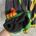 「#4480」CASABLANCA Black rock pattern silk shorts