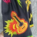 「#4480」CASABLANCA Black rock pattern silk shorts