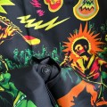 「#4481」CASABLANCA Black rock graphic silk T-shirt