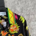 「#4481」CASABLANCA Black rock graphic silk T-shirt