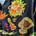 「#4481」CASABLANCA Black rock graphic silk T-shirt
