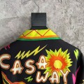 「#4481」CASABLANCA Black rock graphic silk T-shirt