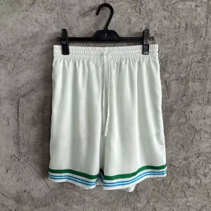 「#4482」CASABLANCA Colorful portrait pattern silk white shorts