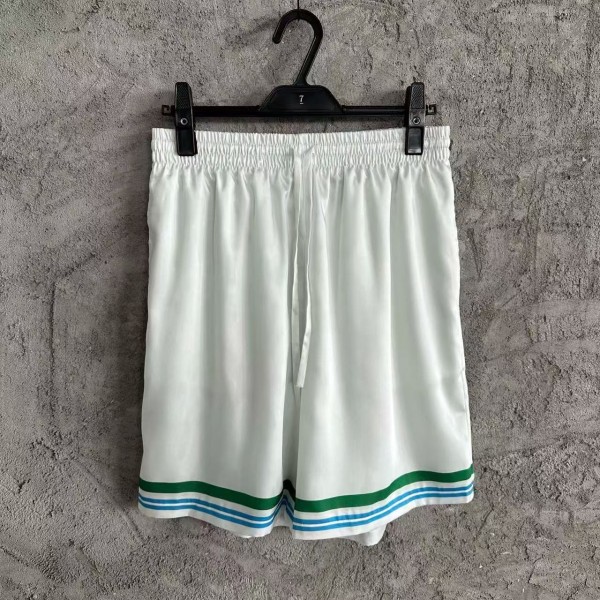 「#4482」CASABLANCA Colorful portrait pattern silk white shorts