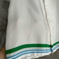 「#4483」CASABLANCA Colorful portrait pattern silk white T-shirt