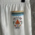 「#4484」CASABLANCA White shorts in silk jacquard with orange pattern