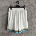 「#4484」CASABLANCA White shorts in silk jacquard with orange pattern