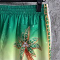 「#4486」CASABLANCA Green jewel pattern silk shorts