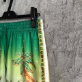 「#4486」CASABLANCA Green jewel pattern silk shorts