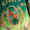 「#4487」CASABLANCA Green jewel pattern silk shirt