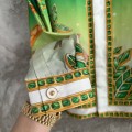 「#4487」CASABLANCA Green jewel pattern silk shirt