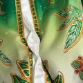 「#4487」CASABLANCA Green jewel pattern silk shirt