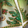 「#4487」CASABLANCA Green jewel pattern silk shirt