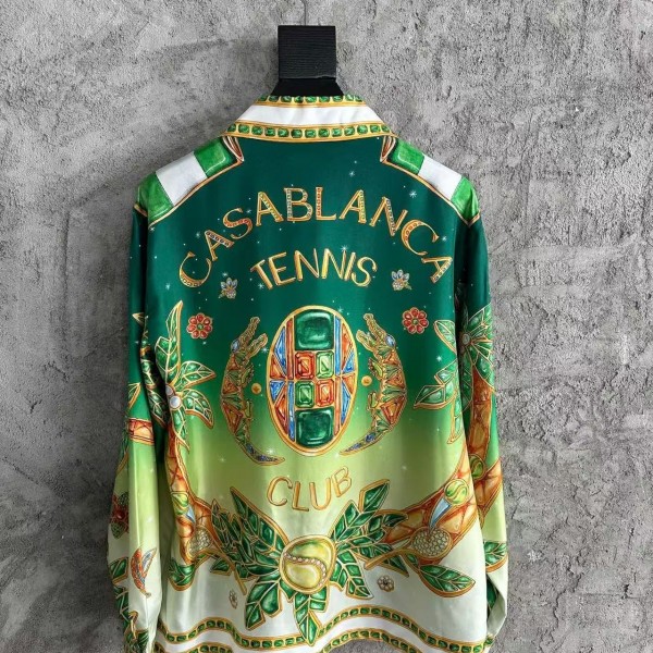 CASABLANCA Green jewel pattern silk shirt