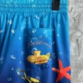 「#4499」CASABLANCA Blue silk shorts with marine animal print