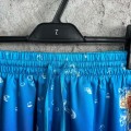「#4499」CASABLANCA Blue silk shorts with marine animal print