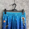 「#4499」CASABLANCA Blue silk shorts with marine animal print