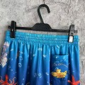 「#4499」CASABLANCA Blue silk shorts with marine animal print