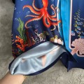 「#4500」CASABLANCA Blue silk shirt with marine animal print
