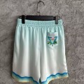 「#4501」CASABLANCA Light blue silk shorts with ripple pattern