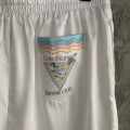 「#4503」CASABLANCA White silk shorts with glass house pattern