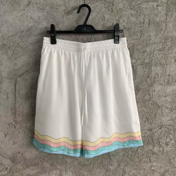 「#4503」CASABLANCA White silk shorts with glass house pattern