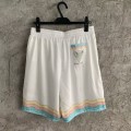 「#4503」CASABLANCA White silk shorts with glass house pattern