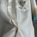 「#4504」CASABLANCA White silk T-shirt with glass house pattern