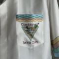 「#4504」CASABLANCA White silk T-shirt with glass house pattern