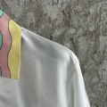 「#4504」CASABLANCA White silk T-shirt with glass house pattern